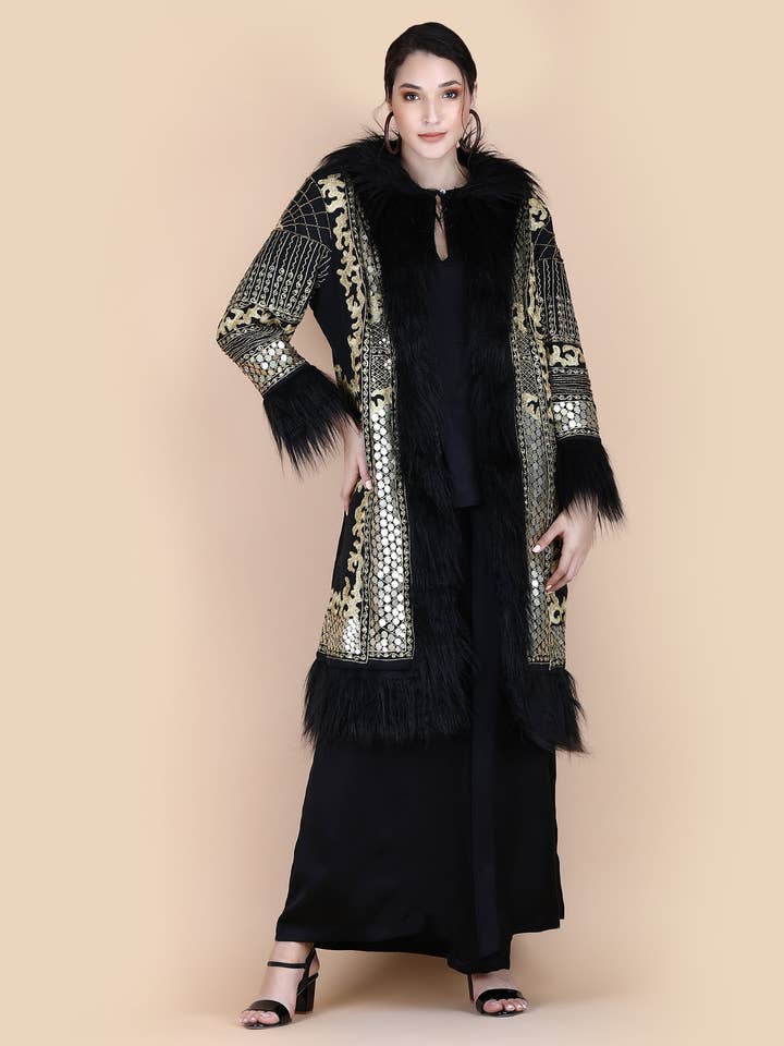 KALI EMBELLISHED COAT BLACK and other Purchase Wholesale shaggy jacket. Free Returns & Net 60 Terms on Faire trending on Faire.