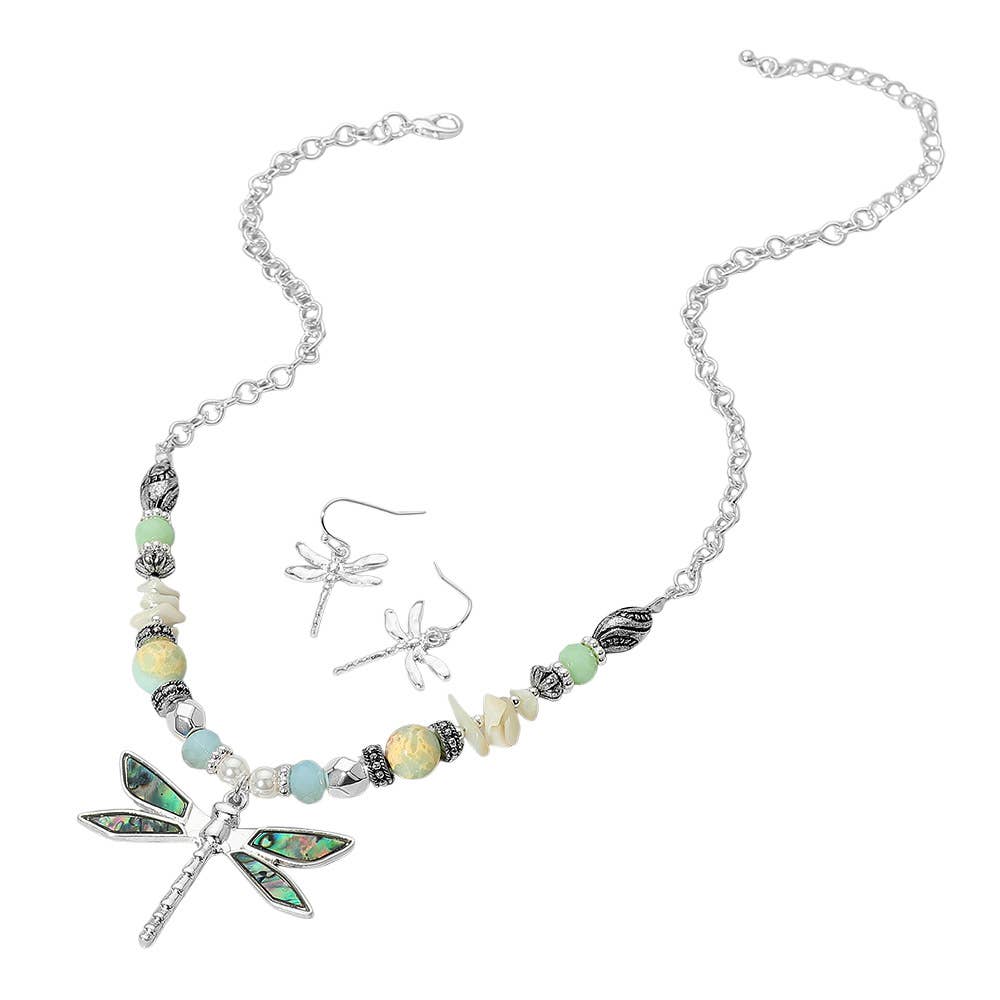 Sensibling Corp. – wholesale Smycken – Abalone Trollslända Hänge Multi Pärlhalsband8