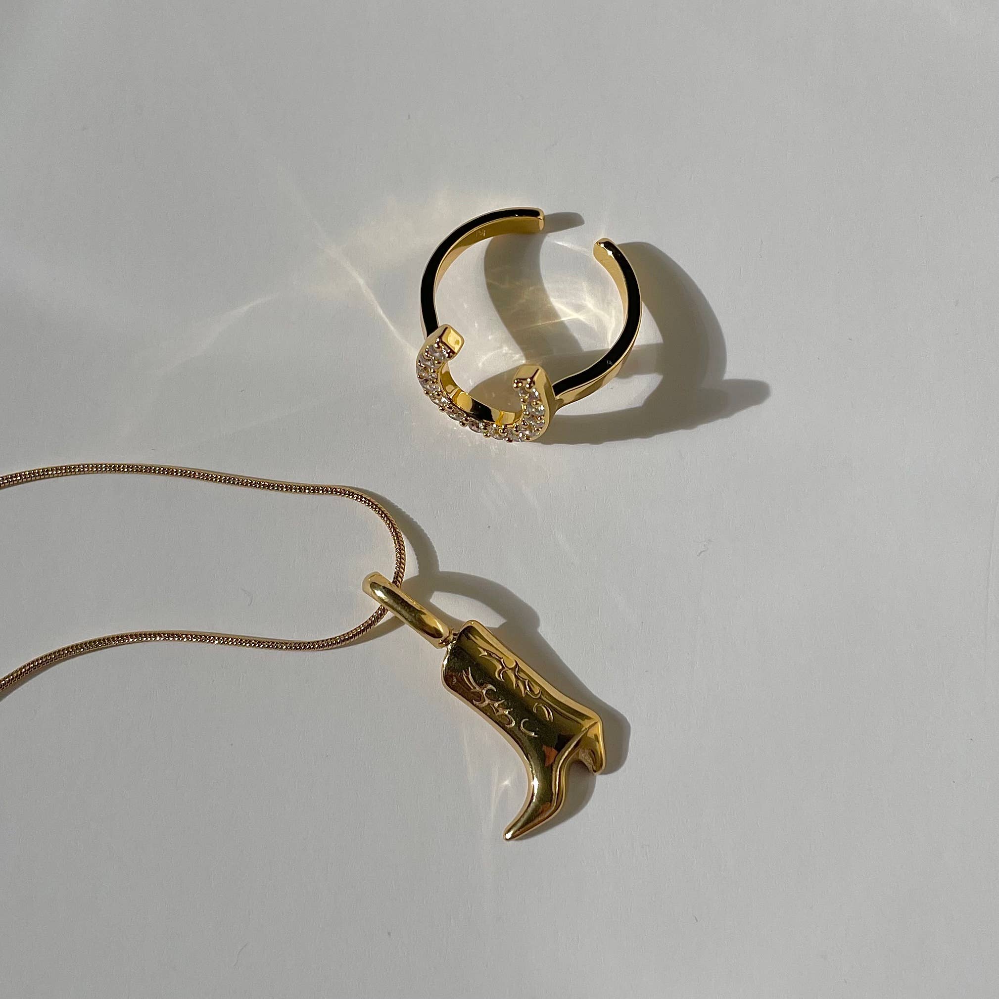 Namaste Jewelry - Wholesale Pendant/Charm Necklace - Boot Necklace- Gold3