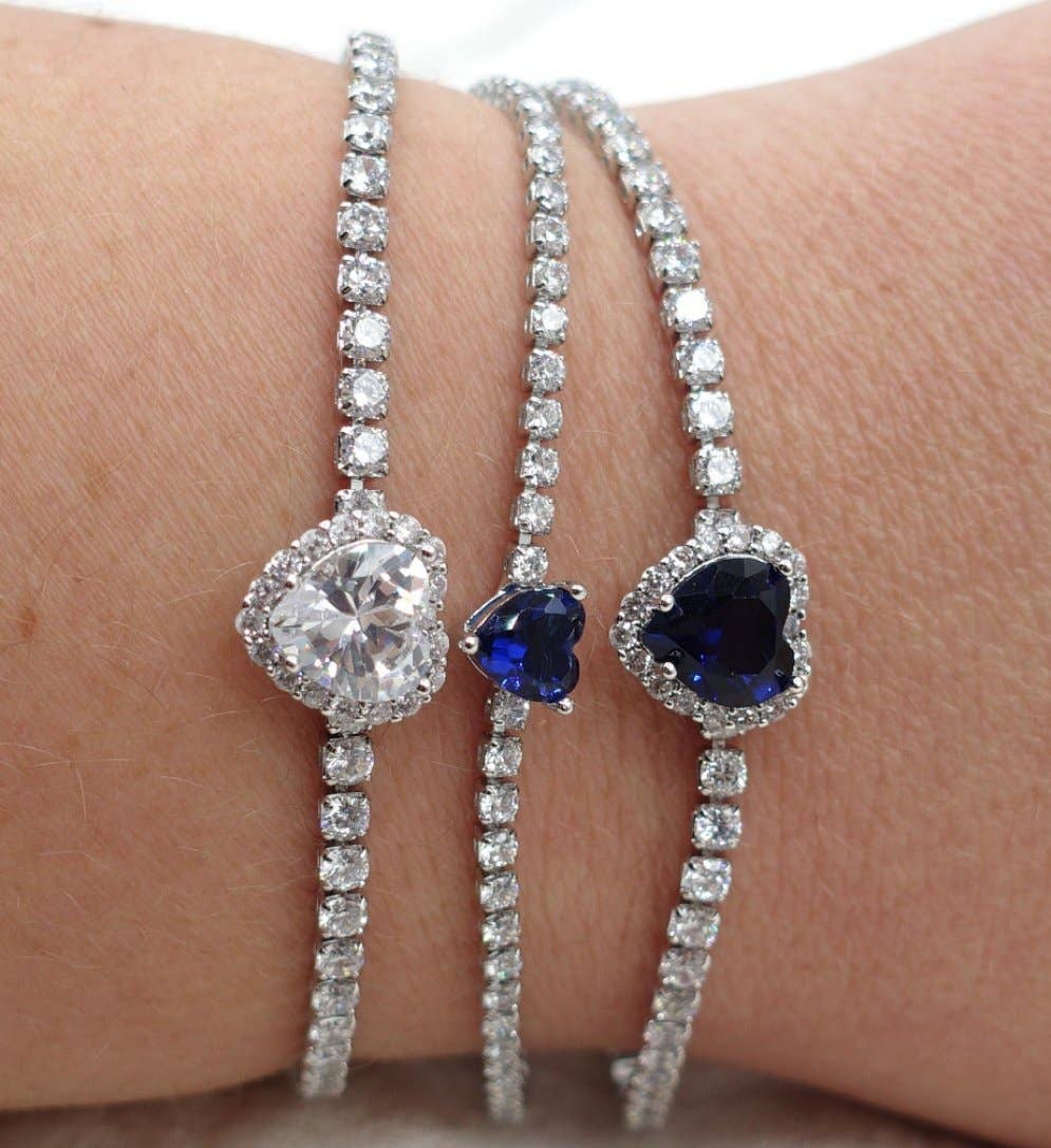 Daemon srls - Vendita all'ingrosso Bracciali tennis - DIANA ~Chunky~ Bracciale tennis con cuore in zirconi cubici10