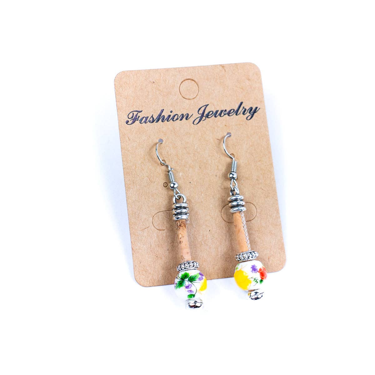 Meninas Bonitas Cork - Venta al por mayor Pendientes colgantes - Pendiente de corcho Pendientes originales hechos a mano para señora-ER-134-MIX-54