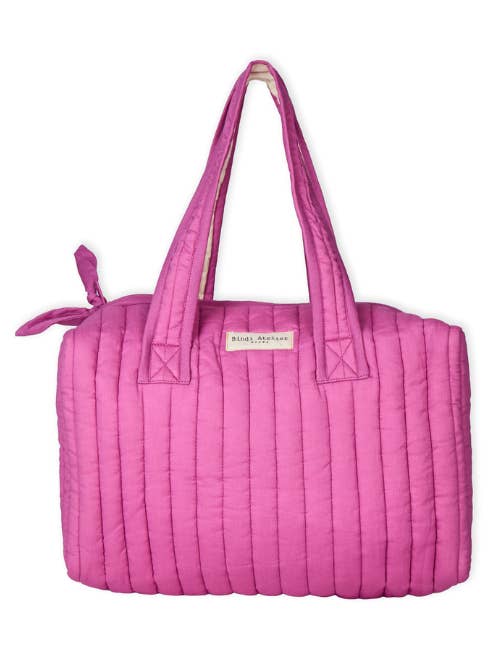 Sac Vanity en coton imprimé au blockprint - Pivoine pour la vente par Bindi Atelier