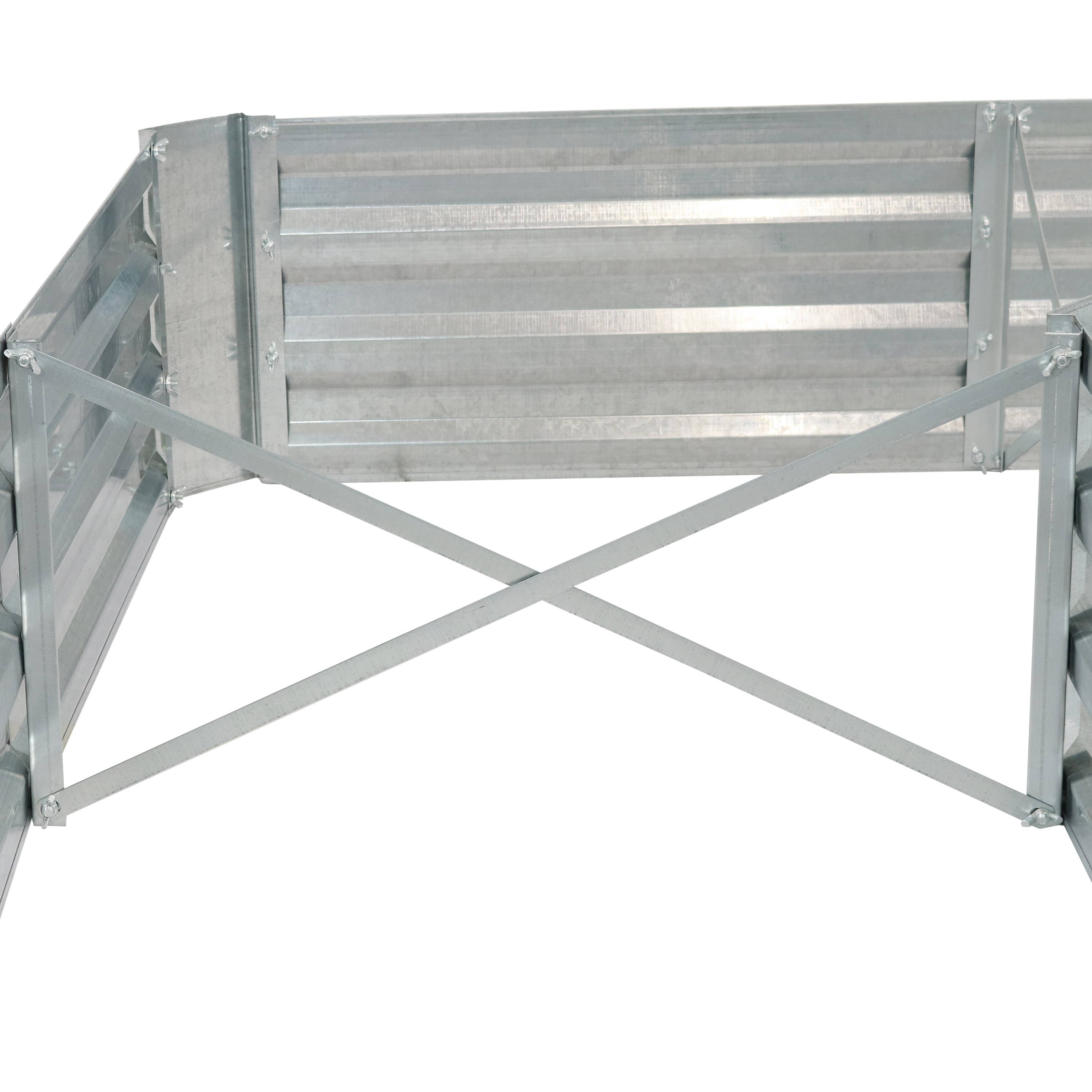 Sunnydaze Decor - Wholesale Planter Box - Steel L-Shaped Raised Garden Bed - 59.5 in - Silver10