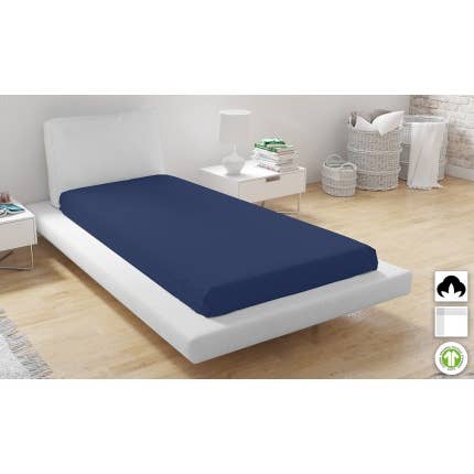 Mani Textile - Wholesale Duvet Cover - Set of 2 Navy Blue Organic Cotton Fitted Sheet6
