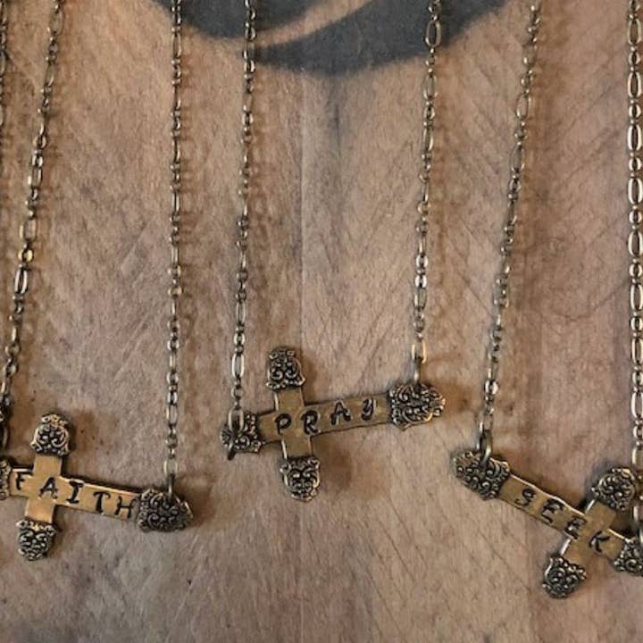 Sideways Cross Inspirational Necklace for wholesale by Lorraine Frances Jewelry