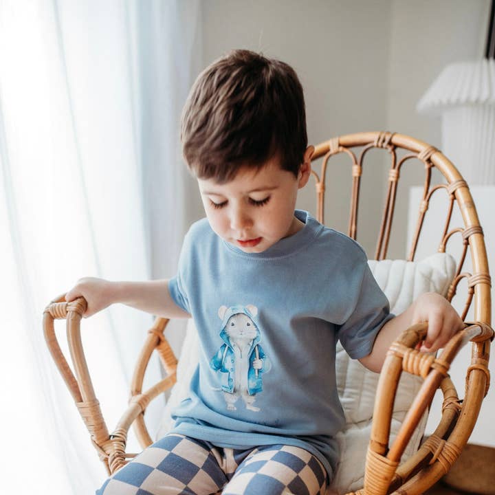 T-SHIRT DE RATO ANORAK AZUL por atacado de Rose & Guy