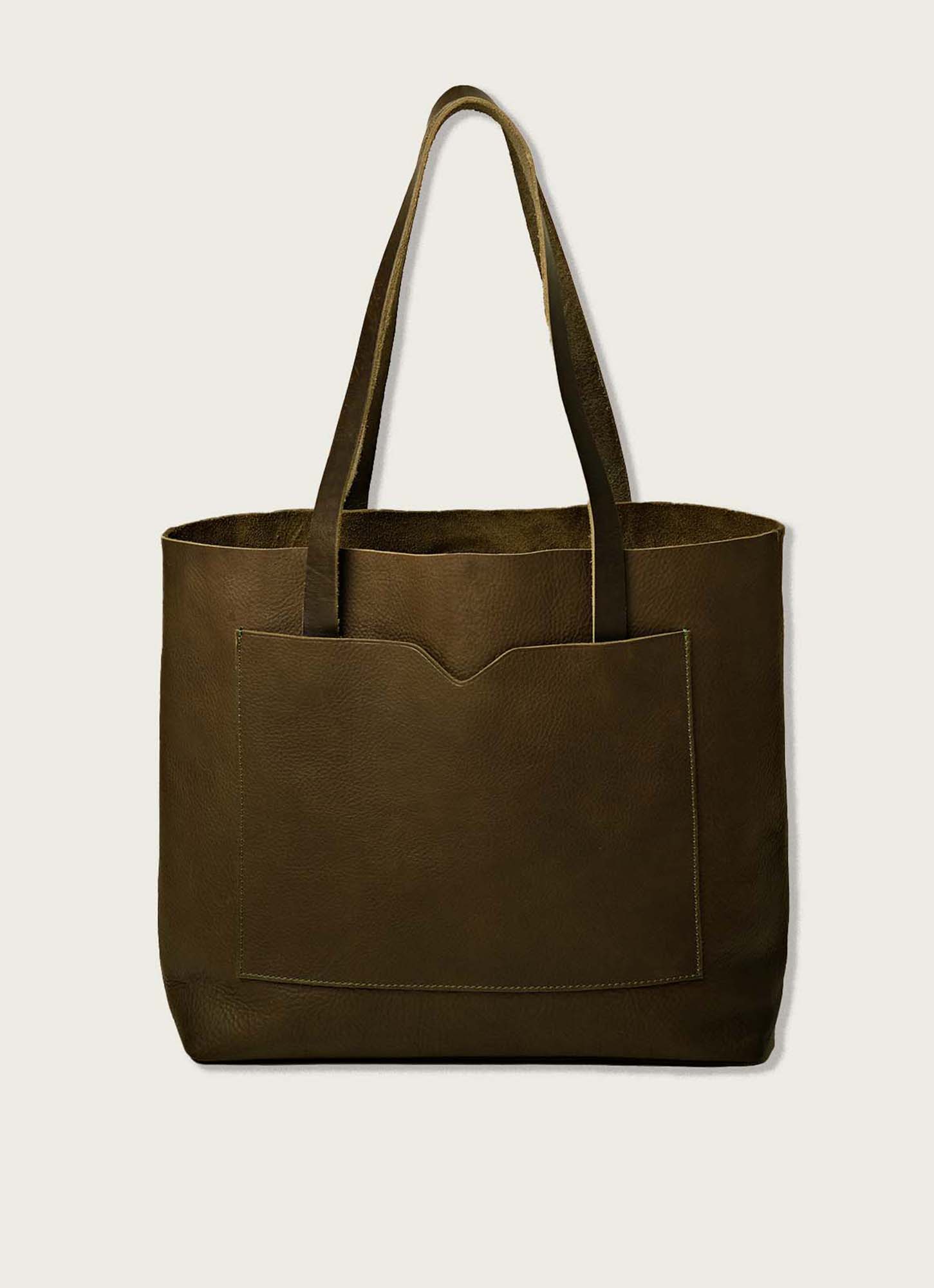 WP Standard - Wholesale Tote Bag - Women's - Leather raw edge wide tote bag2