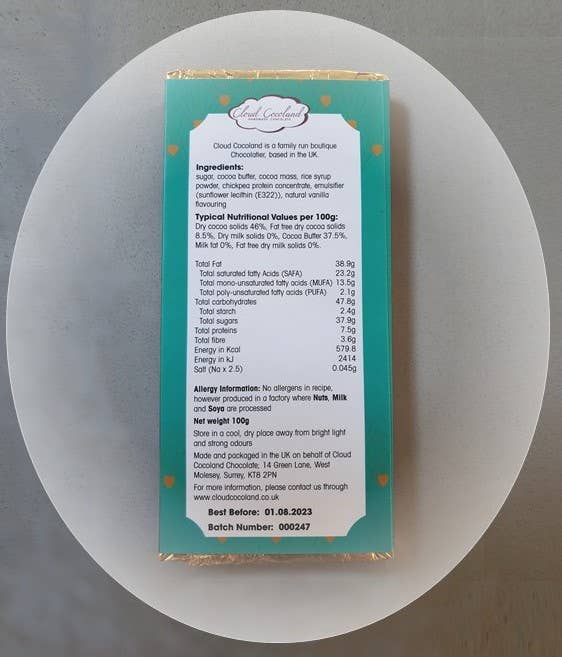 Cloud Cocoland – wholesale Chocolate bar – Cloud Cocoland Luxury Vegan Belgian Chocolate 100g1