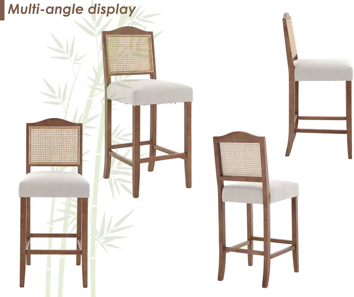 30 Inch Counter Height Stools Linen Beige Set Of 2 for wholesale on Faire5