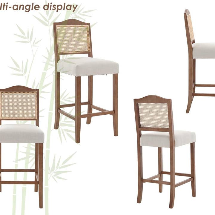 30 Inch Counter Height Stools Linen Beige Set Of 2 for wholesale on Faire5