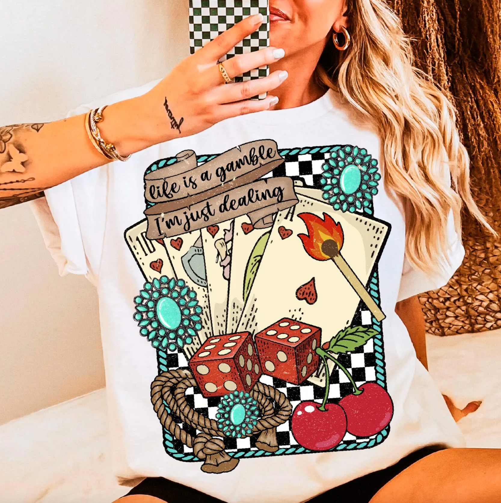 Kiki's Boutique - Wholesale Screen Printed T-Shirt - Women's - Life Is A Gamble Tee 1