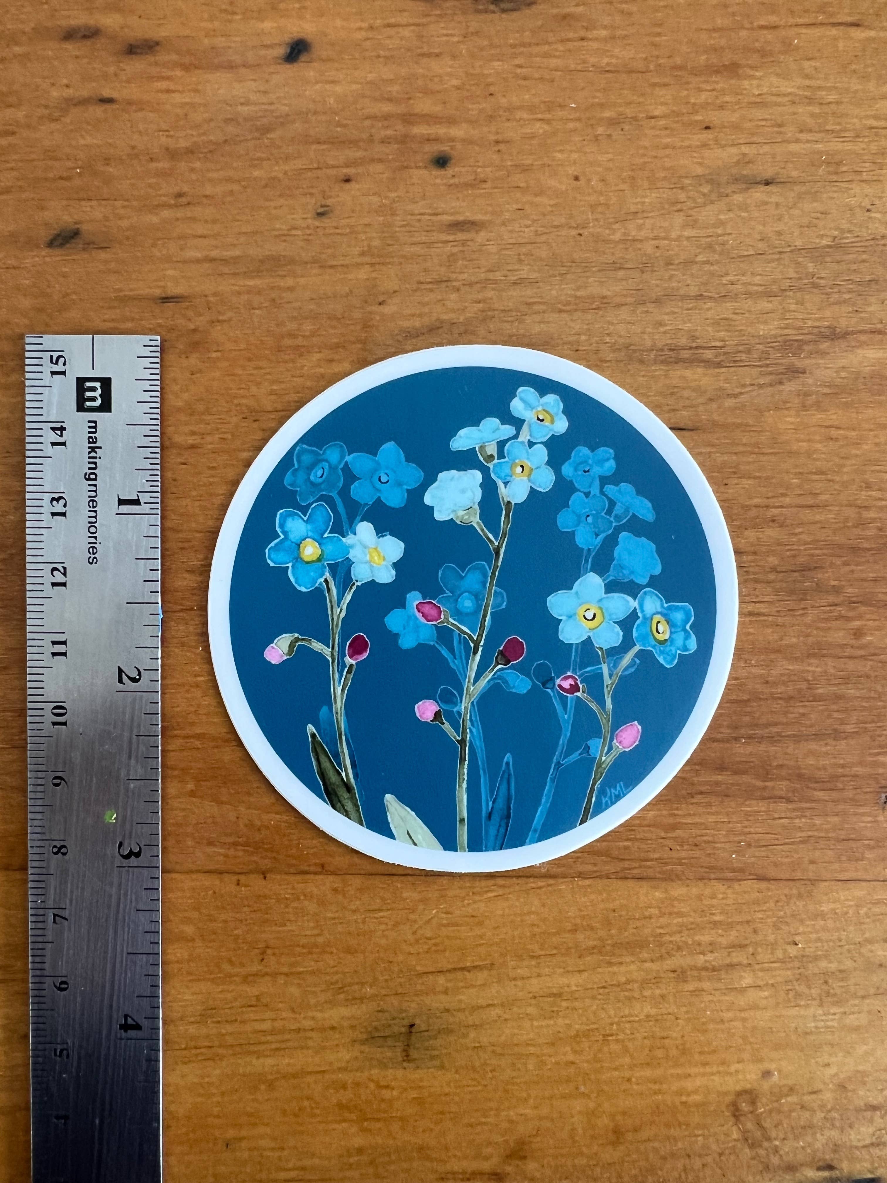 Kasey Melissa Art - Wholesale Sticker - Forget Me Nots / Vinyl Sticker1
