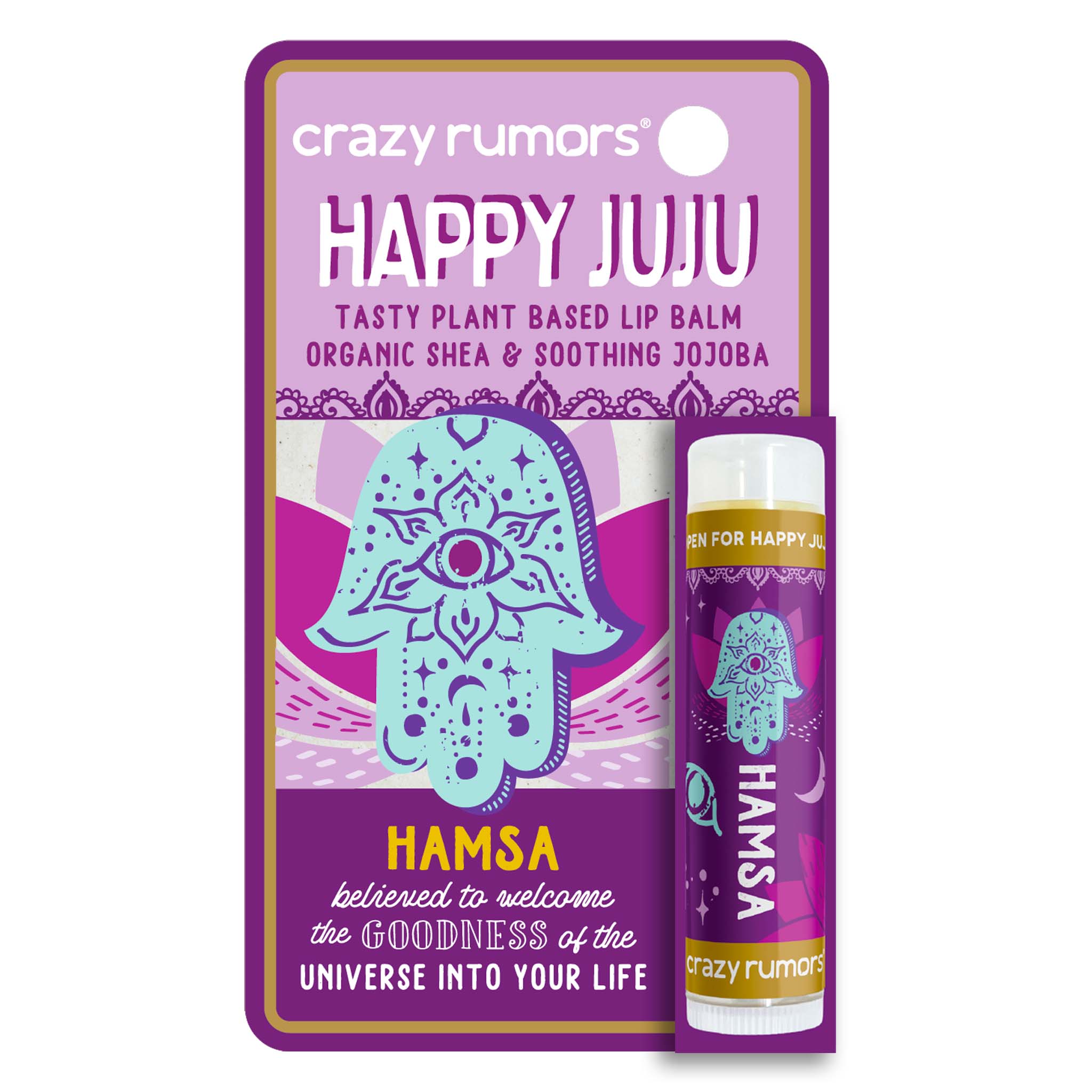Crazy Rumors - Wholesale Lip Balm - All Natural, Vegan Happy Juju - Hamsa Lip Balm Gift Box1