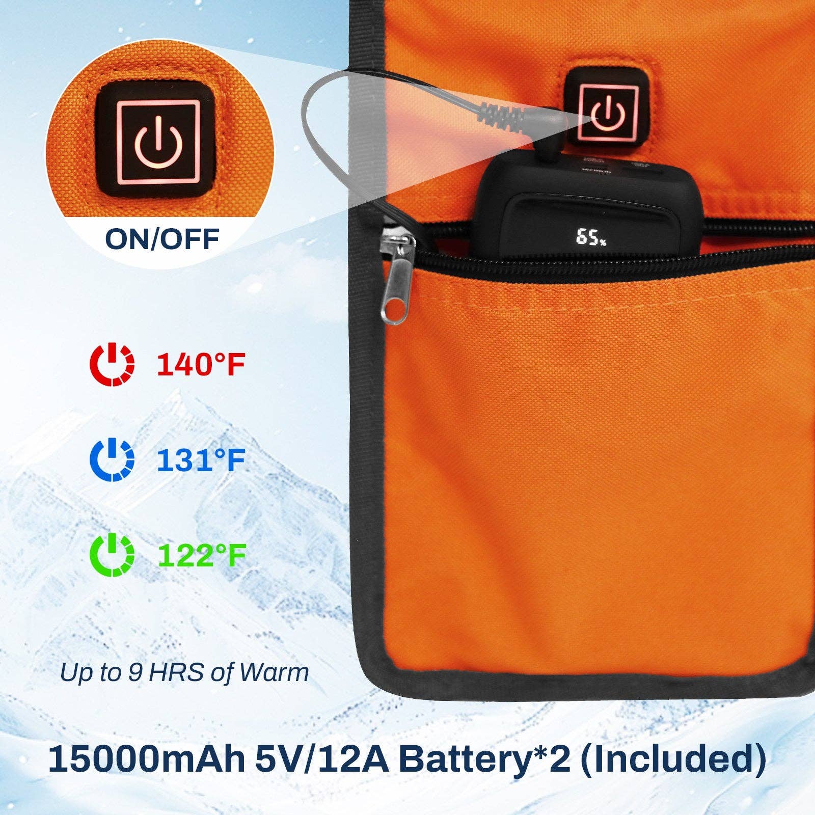 Antarctica Outdoors – wholesale Folding chair – ANTARCTICA GEAR Heated 3-Person Camping Chair with 12V 15000mAh Battery Pack12