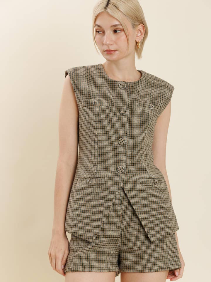 AO2258 - GILET EN TWEED pour la vente par Aureum