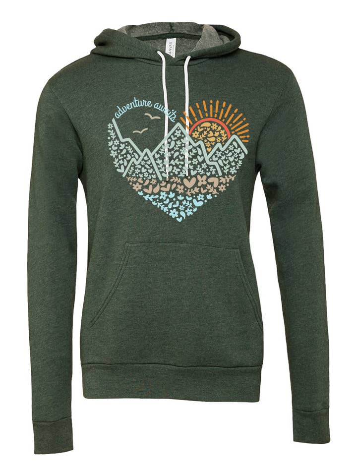 208 Supply Co - Wholesale Hoodie - Unisex - Adventure Awaits Heart- Hoodie