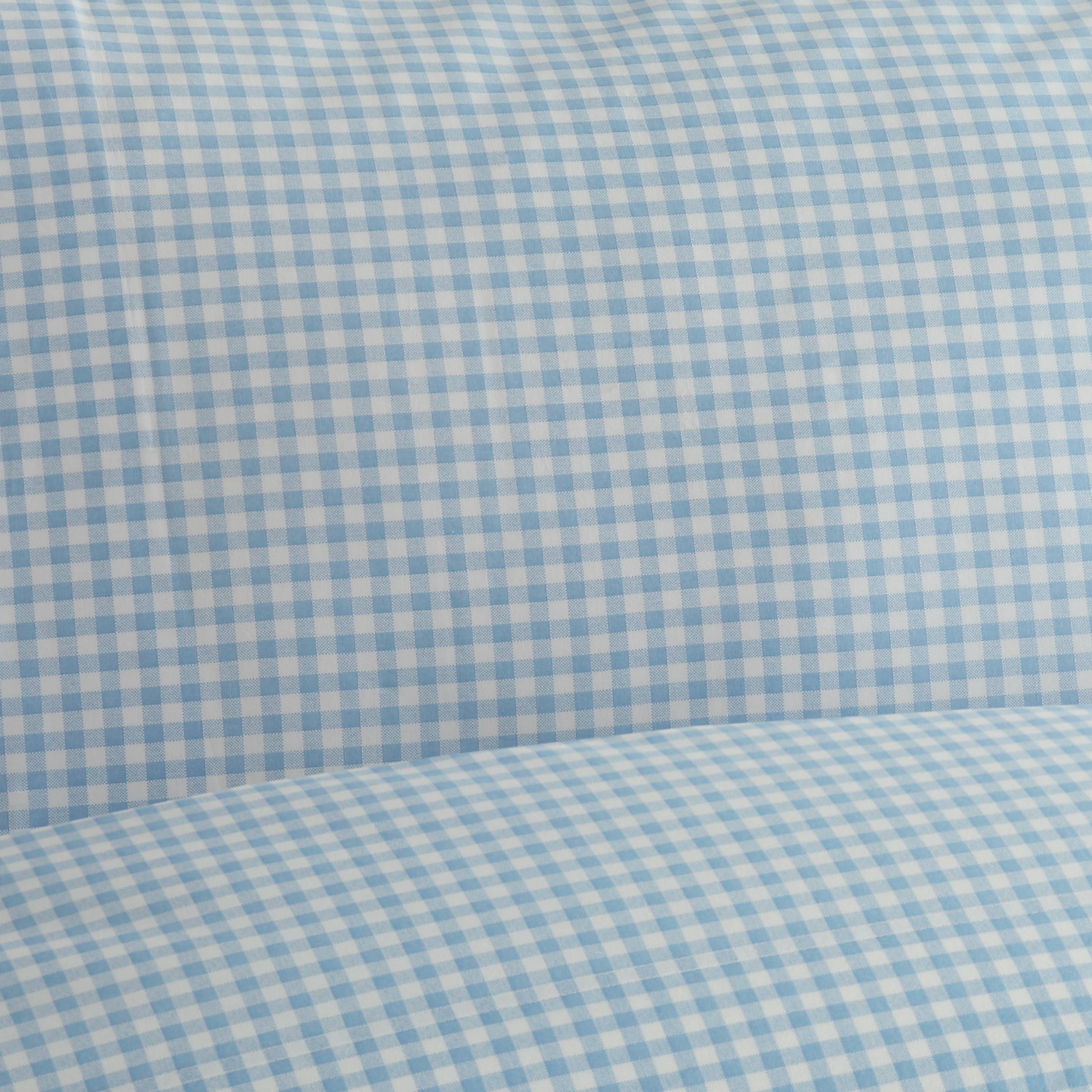 Peking Handicraft - Wholesale Sheet set - GINGHAM PRT SHEET SET TW BLUE - Laurel & Mayfair1