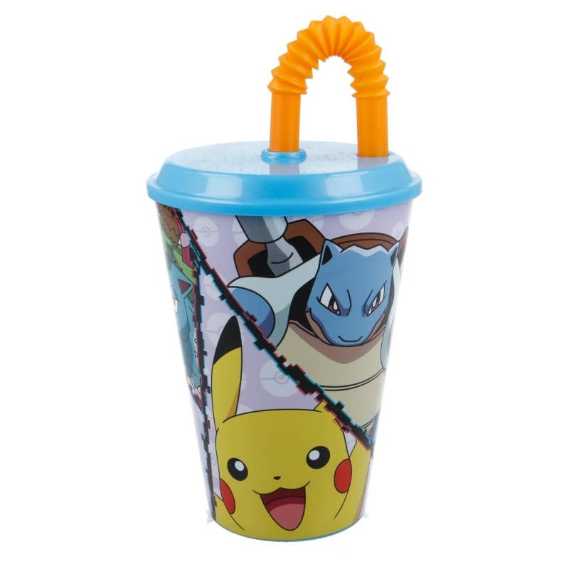 Evidence - Wholesale Drinking Glass/Cup - Kids & Baby - Pokémon Plastic Straw Cup - 430 Ml0
