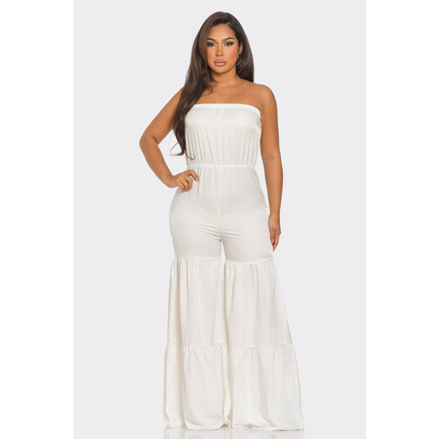 Style Up - Wholesale Jumpsuit - Women's - TIERED WIDE LEG TUBE JUMPSUIT9