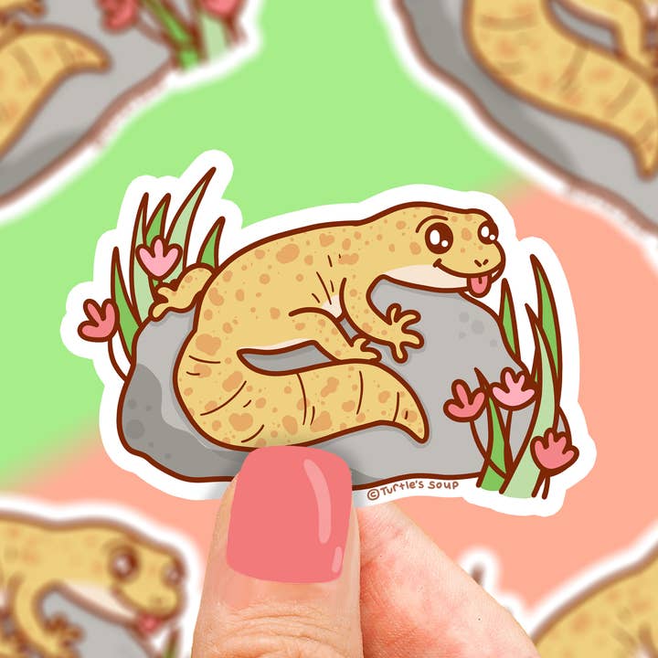 Turtle's Soup - Venta al por mayor Pegatina - Pegatina de vinilo con diseño de leopardo, gecko, lagarto, desierto0