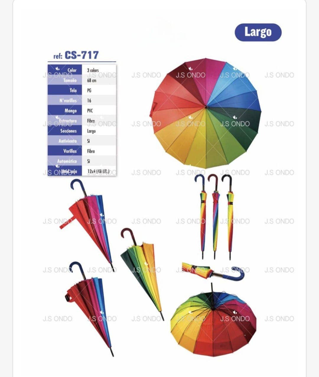 ASSORTIMENTS PARAPLUIES COLORÉS - UNITÉS en vente sur Faire0