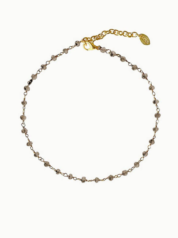 Sivalya Infinite Links Smoky Quartz Ankelkæde Guld Vermeil for engroshandel hos Sivalya