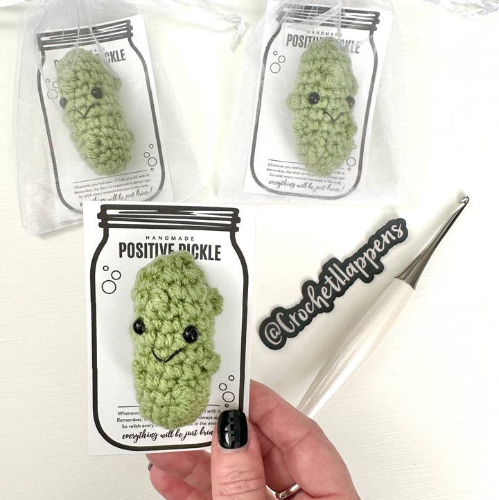 Crochet Happens - Wholesale Decorative Tabletop Object - Positive Pickles - Set of 8 - Made to Order