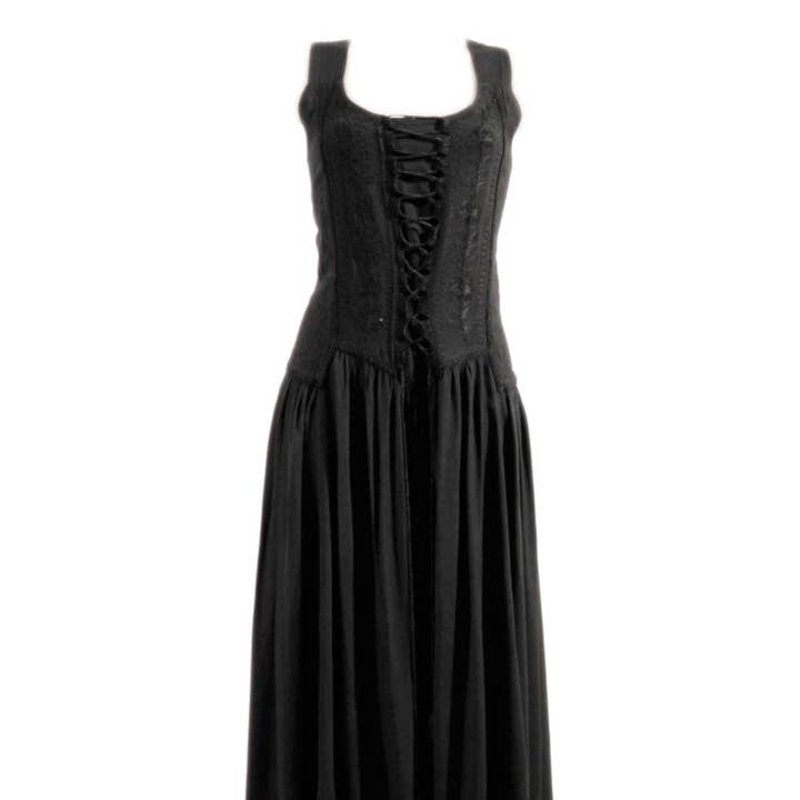 Coline lange jurk van viscose met halsbandjes voor wholesale door Coline