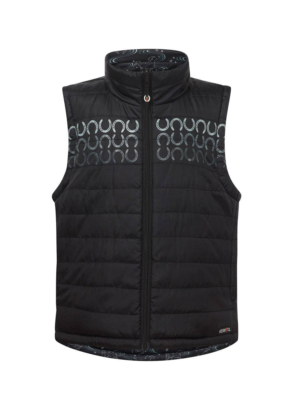 Kerrits - Vendita all'ingrosso Gilè imbottito - Bambini - Gilet da Equitazione Trapuntato Reversibile per Bambini Ride the Wind11
