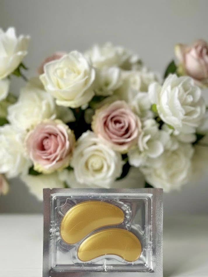 Gold Eye Masks - BLANK - Bundle of 100 for wholesale by Lux Glow Skin Care