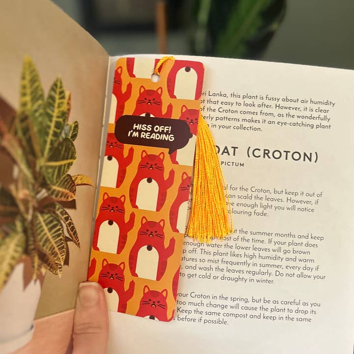 Jess Bright Design - Wholesale Bookmark - Angry Cat Bookmark with Tassel | Cute, Funny Bookmark1