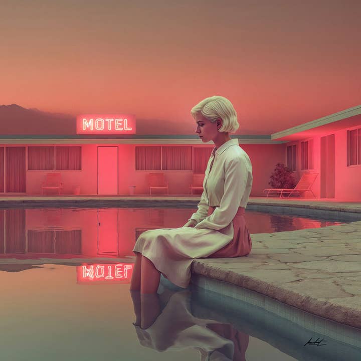 Stampa Fine Art - "Motel rêverie" - C. Malsert per la vendita all'ingrosso da parte di Atelier Contemporain