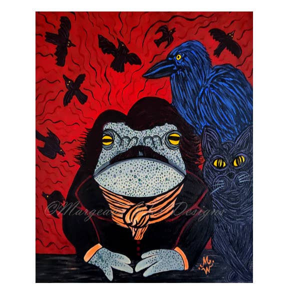 Edgar Allan Toad Art Print for wholesale by Margeaux Wex Designs