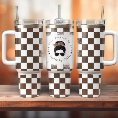 Fueled By Coffee 40 oz Tumbler for wholesale by Tea Shirt Shoppe