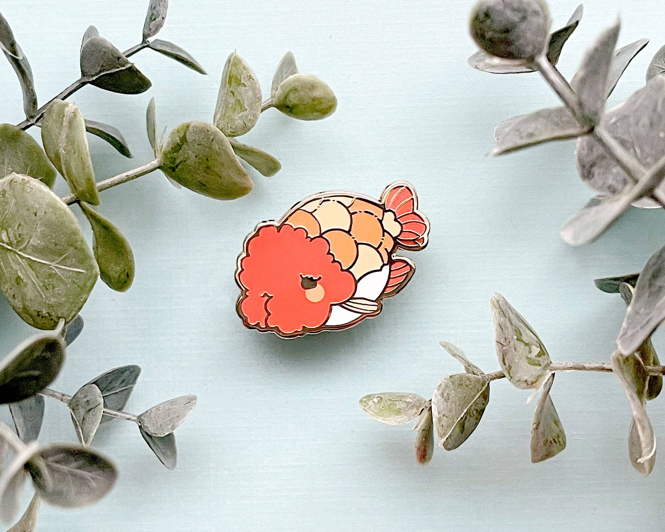 Alum and Ink - Wholesale Lapel Pin/Button - Ranchu Goldfish Enamel Pin7