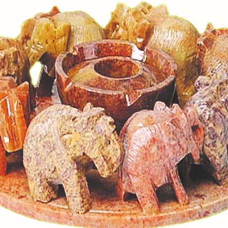 Designs by Deekay Inc. - Vente Porte-encens - Brûle-encens en forme d'éléphant en stéatite (5 po)0