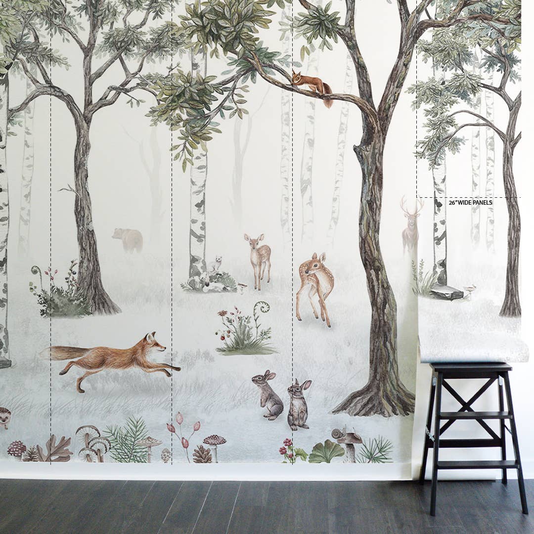 Tempaper & Co ® - Wholesale Wallpaper - Woodland Adventure Peel and Stick Wall Mural, 8' x 13'3