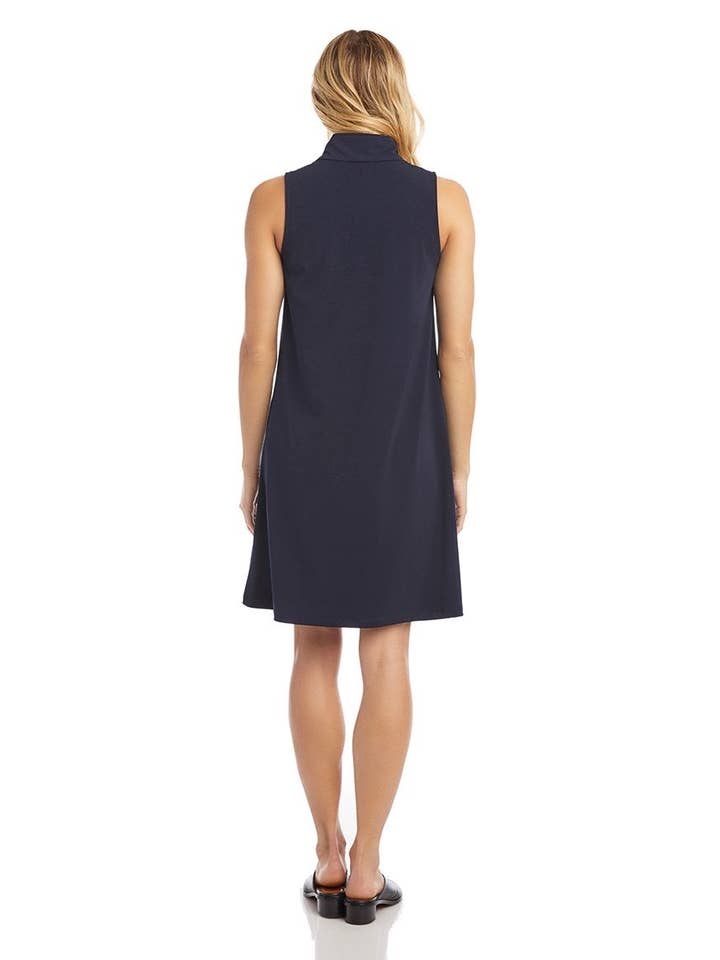 Navy Sleeveless Zip-Up Travel Dress for wholesale on Faire