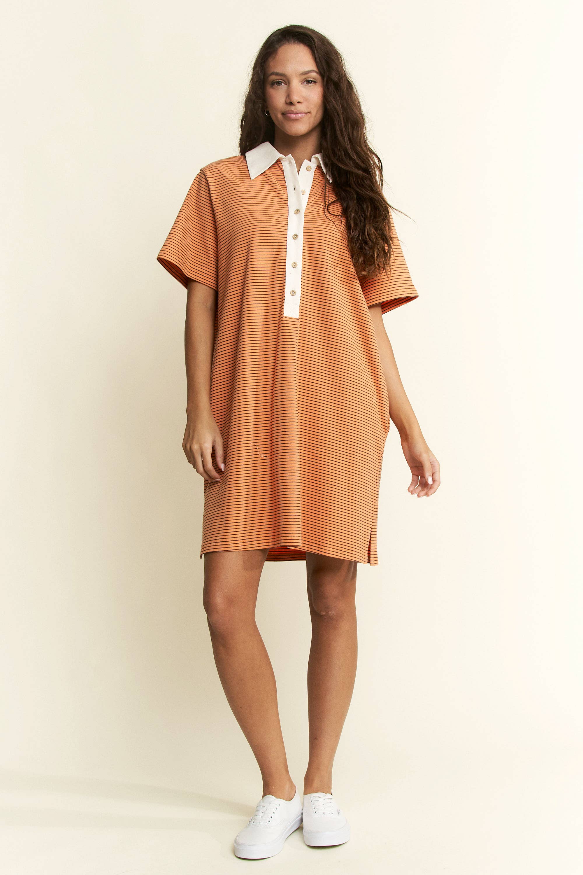 JADE BY JANE – wholesale Dress – Women's – PLUS SIZE PIN STRIPE BUTTON DOWN DRESS9