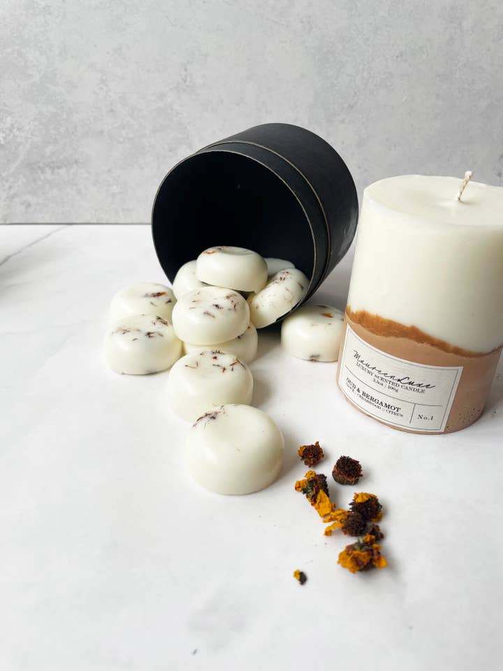 Oud and Bergamot Wax Melts for wholesale by Maureen Luxe Studio