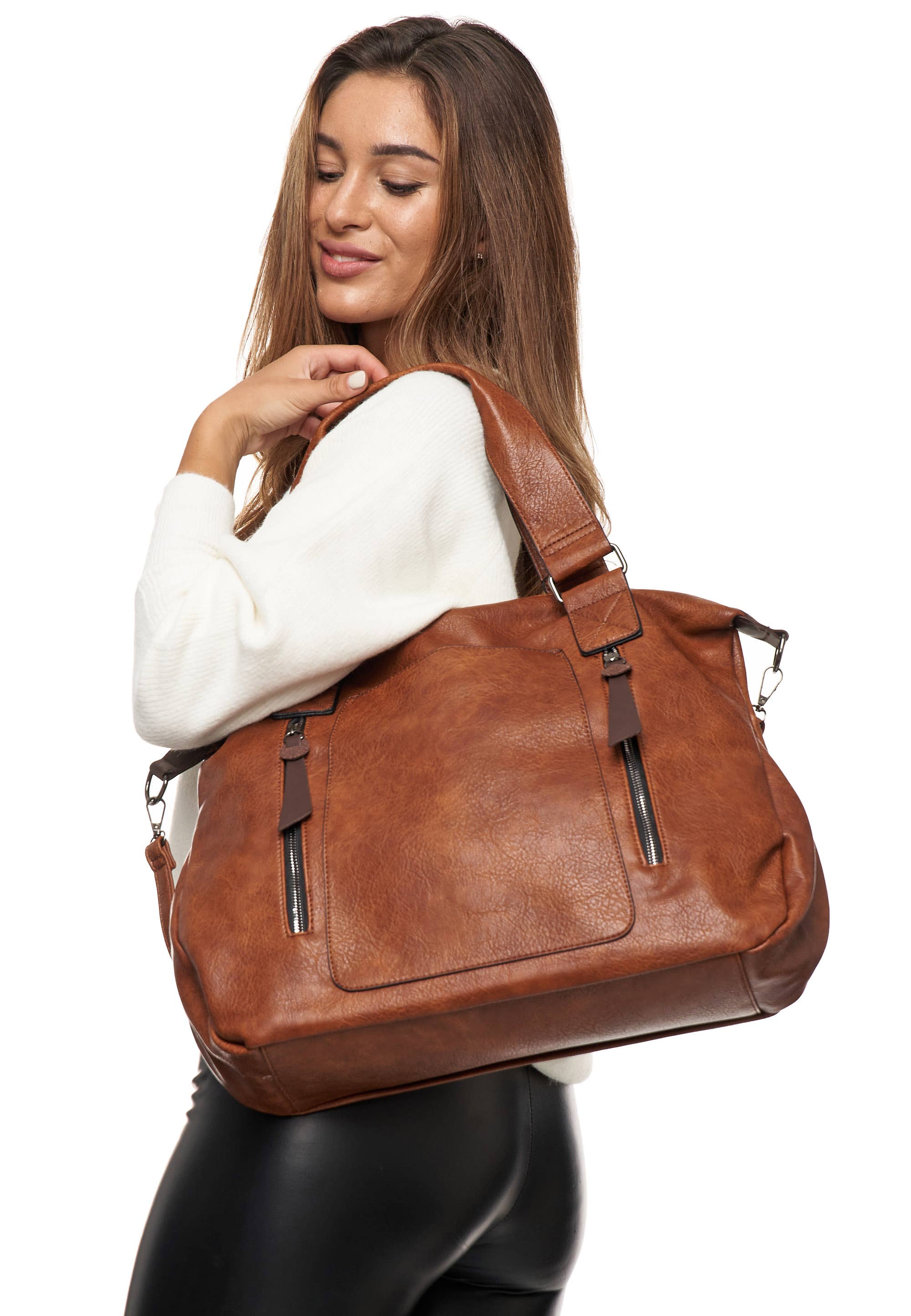 HJS - Wholesale Tote Bag - Women's - Shopper 'COLMA' - with many compartments and extra space10