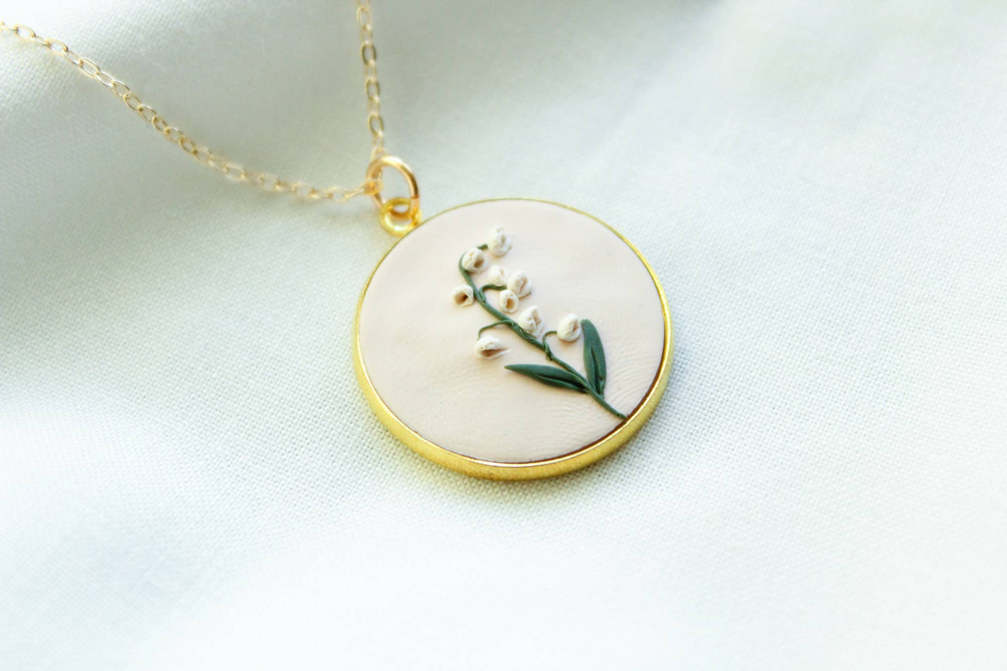 The Watermark Design - Wholesale Pendant/Charm Necklace - Lily of the Valley, May Birth Flower Necklace1