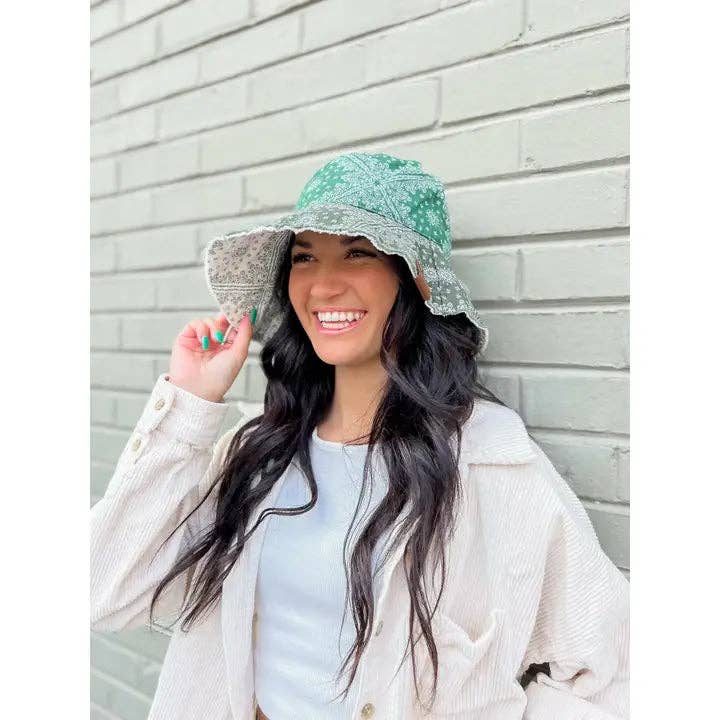 Multi Color Paisley Bandana C.C Bucket Hat BK201 for wholesale by C.C Beanie