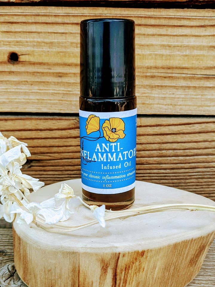 Anti-Inflammatory Roller, 1 oz for wholesale by Golden Poppy Herbal Apothecary