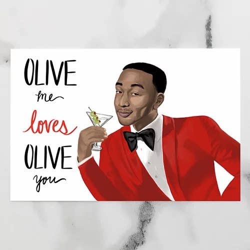 Olive Me Loves Olive You Greeting Card for wholesale by Intertwined Presence