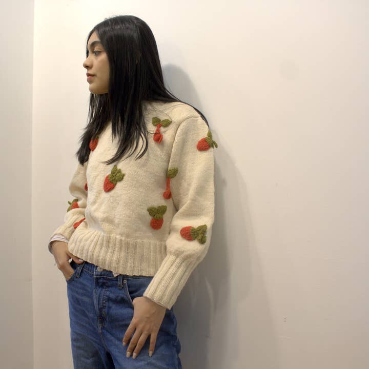 Strawberry Sweater for wholesale by SHICATO HANDCRAFTED