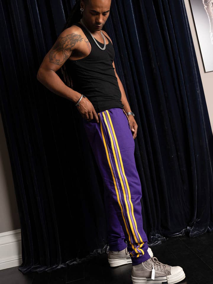 Sher Vintage Side Stripe Joggers for wholesale by Magic Collective