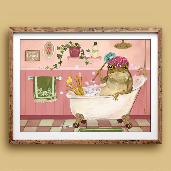 Anna Seed Art - Wholesale Art print - Art Print - Bath Time - Fun, humorous illustration, wall art1