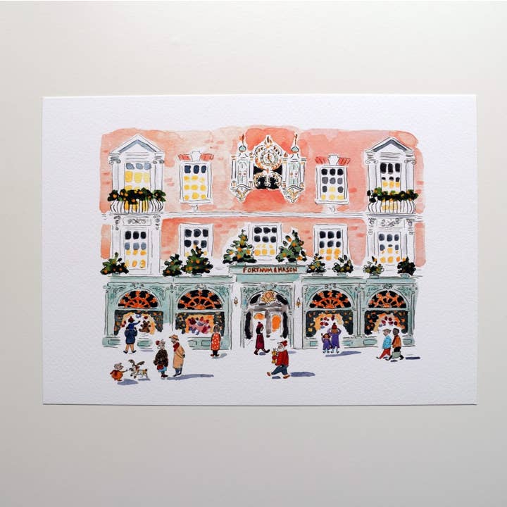 5 Fortum and Mason’s Christmas Cards for wholesale by Home-Drawn illustrations by Aurélie