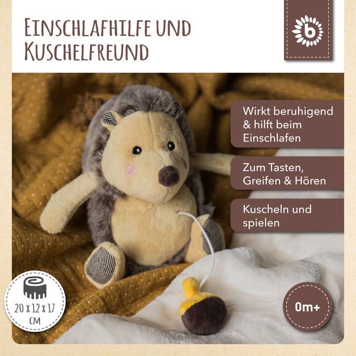 Bieco Spielwaren - Wholesale Stuffed/Plush Toy - Kids & Baby - Music Box Hedgehog Piksi3